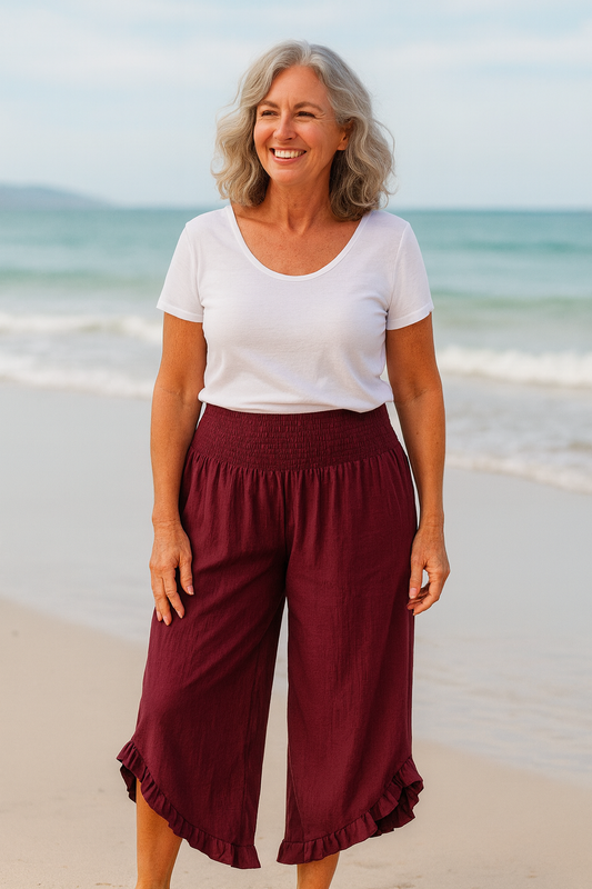 Bobbie Cotton-Linen Ease Pants