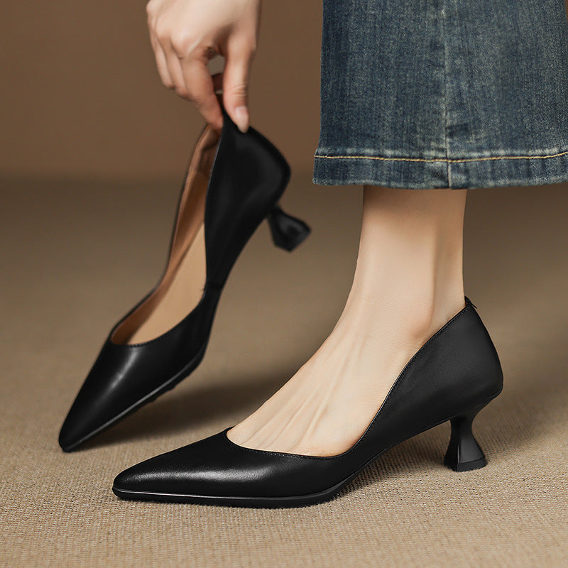 Elaine Genuine Leather Heels