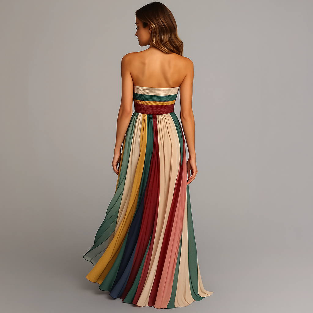 Liz™ Rainbow Pleated Maxi Dress