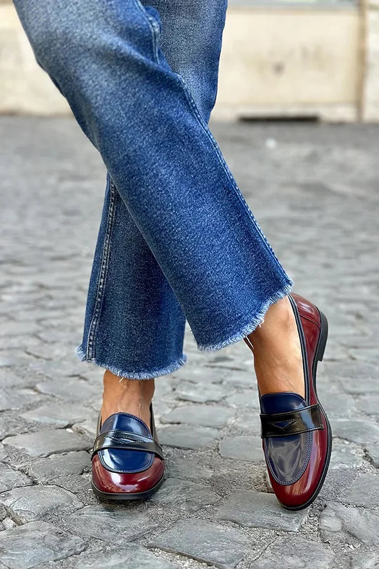 Anita | Shiny Tricolor Loafer