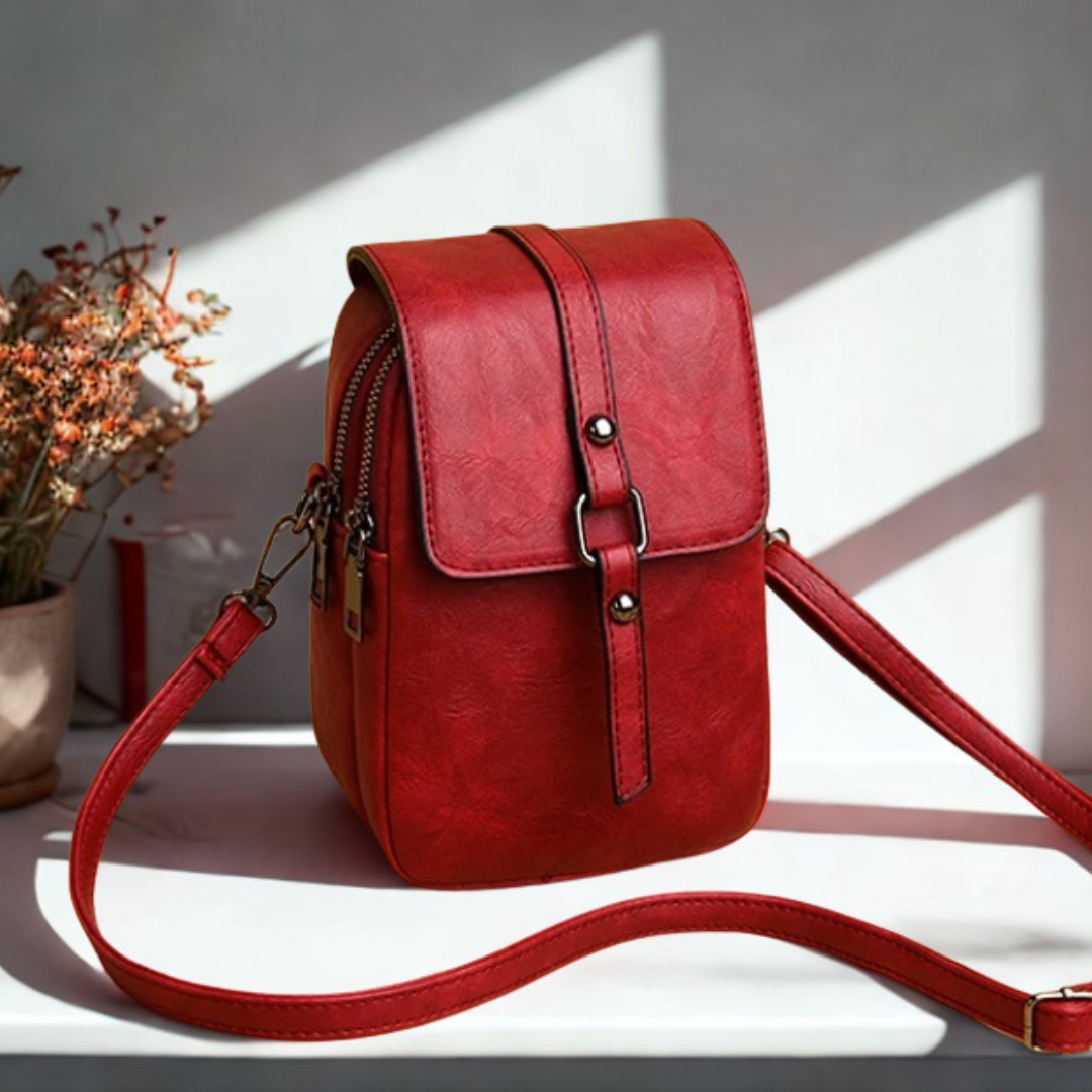 Berry- Soft Leather Shoulder Bag