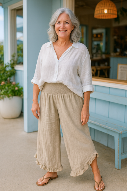 Bobbie Cotton-Linen Ease Pants