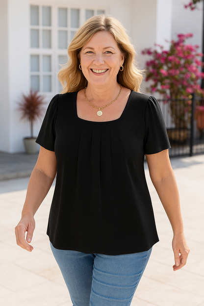 Corine luxe Pleated Comfort Top – Everyday Confidence