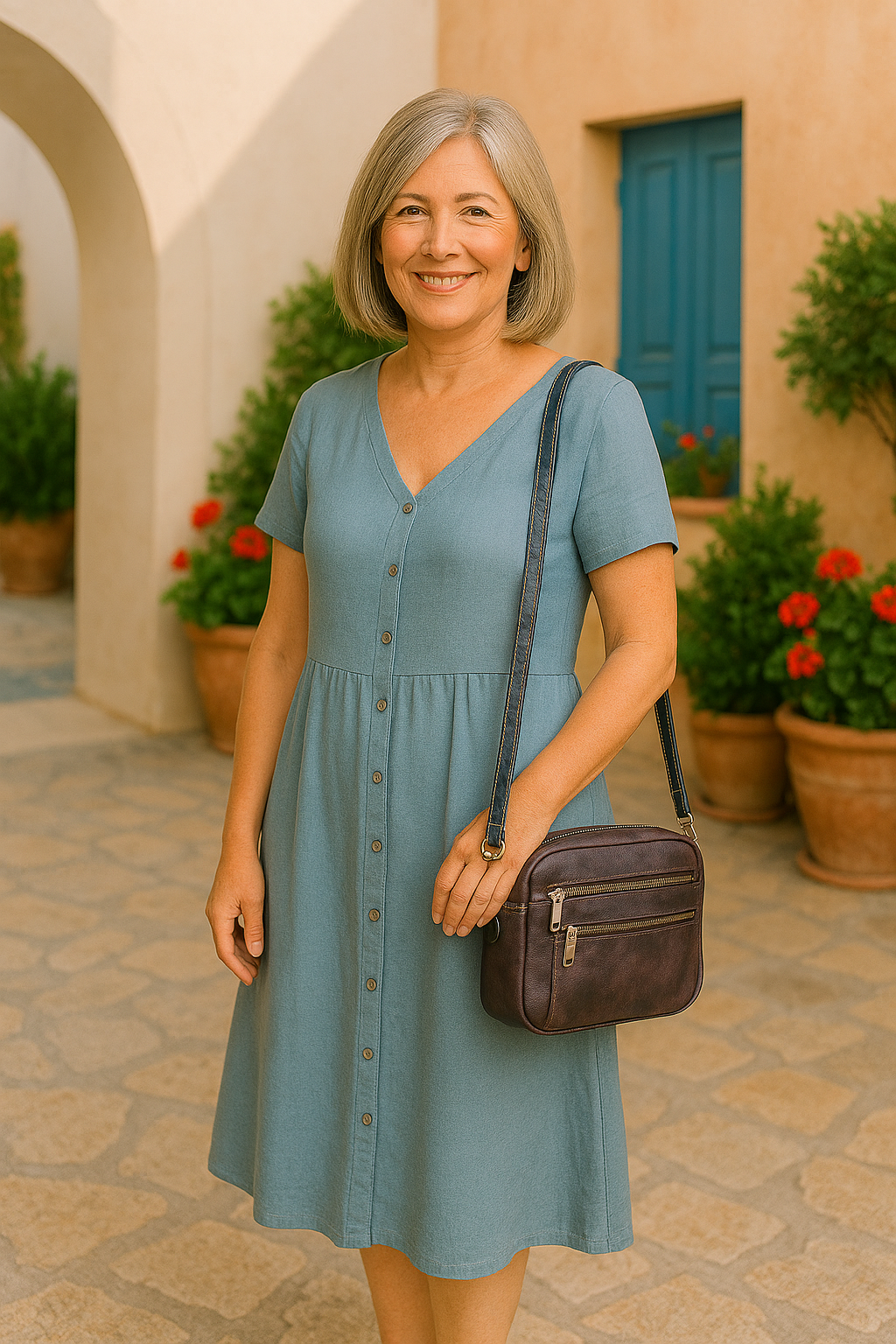 Louisa Refined Leather Shoulder Bag