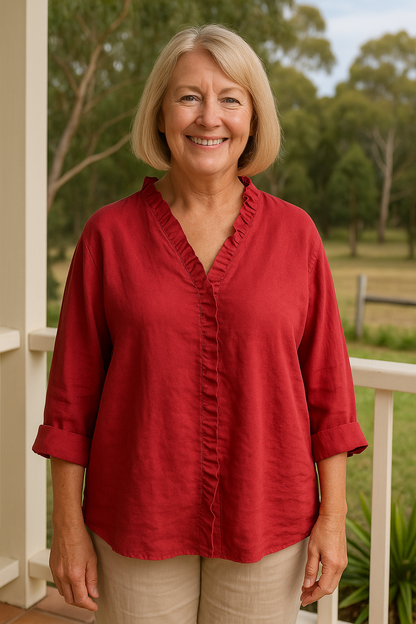 Mari Soft Ruffle Blouse for Real Comfort