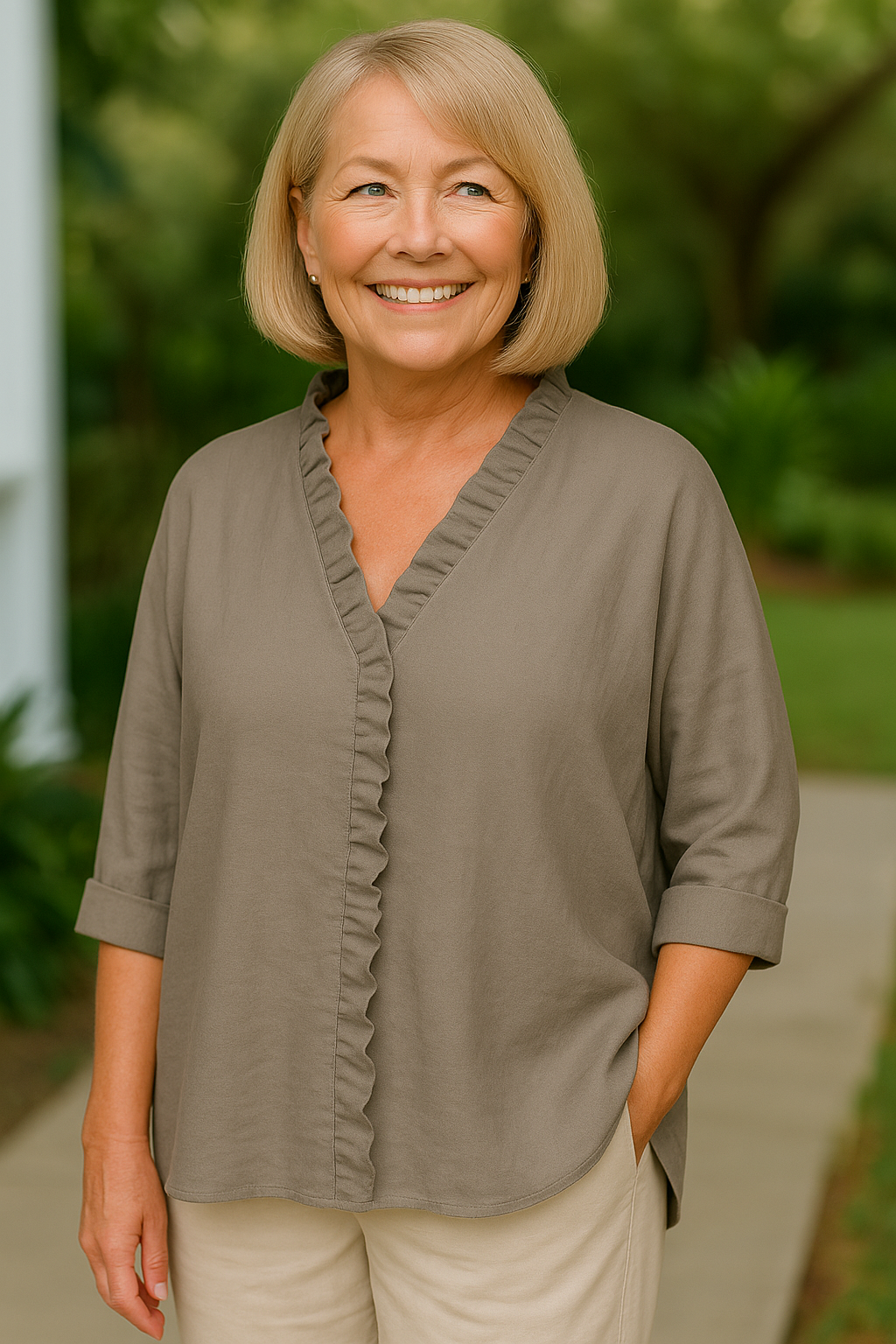 Mari Soft Ruffle Blouse for Real Comfort