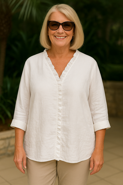 Mari Soft Ruffle Blouse for Real Comfort