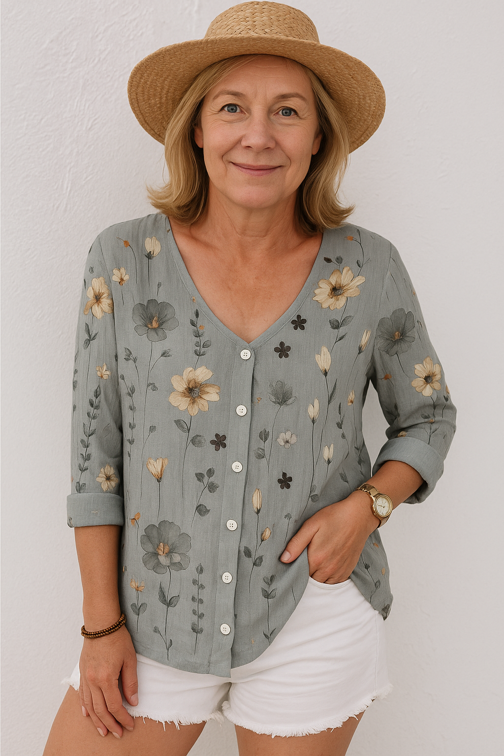 Jane Floral Top  Natural Grace, Effortless Fit