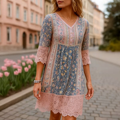 Sylvie™ Vintage Printed Lace Dress