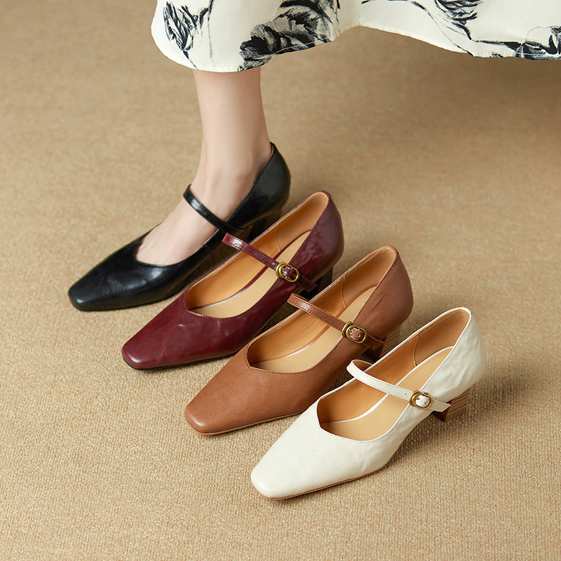 Estelle Genuine Leather Heels