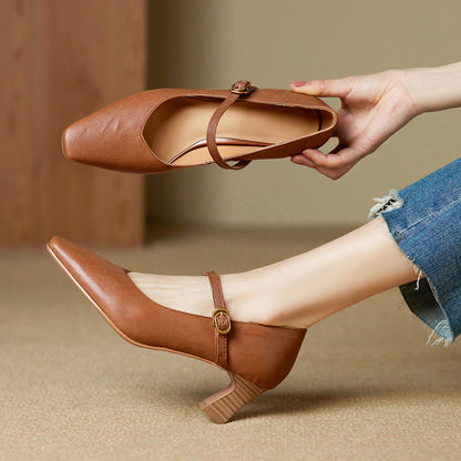 Estelle Genuine Leather Heels