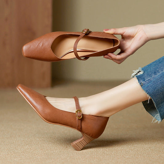 Estelle Genuine Leather Heels