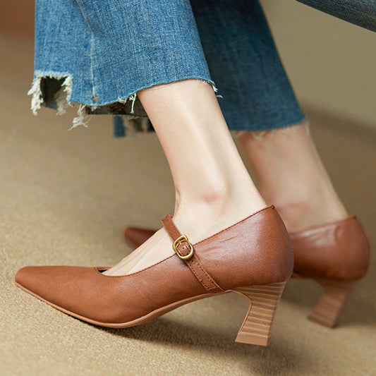 Estelle Genuine Leather Heels