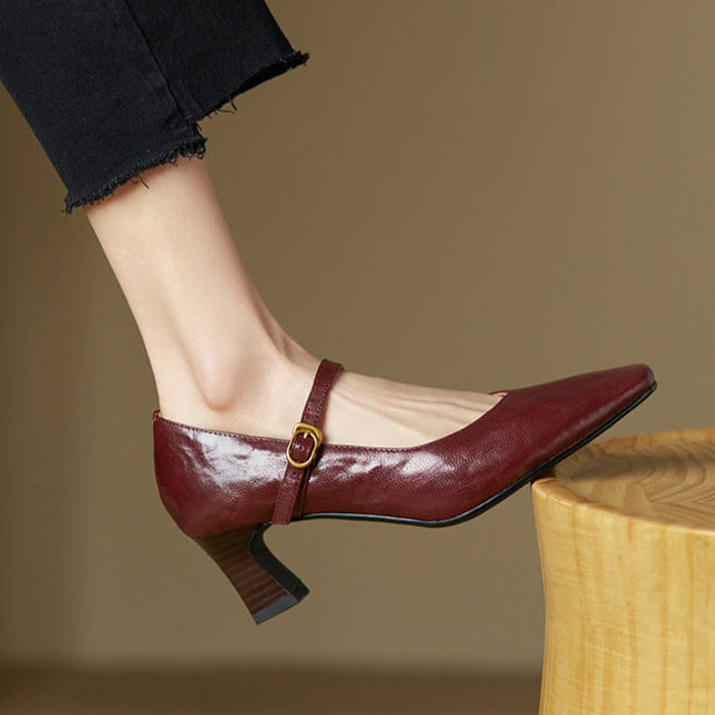 Estelle Genuine Leather Heels