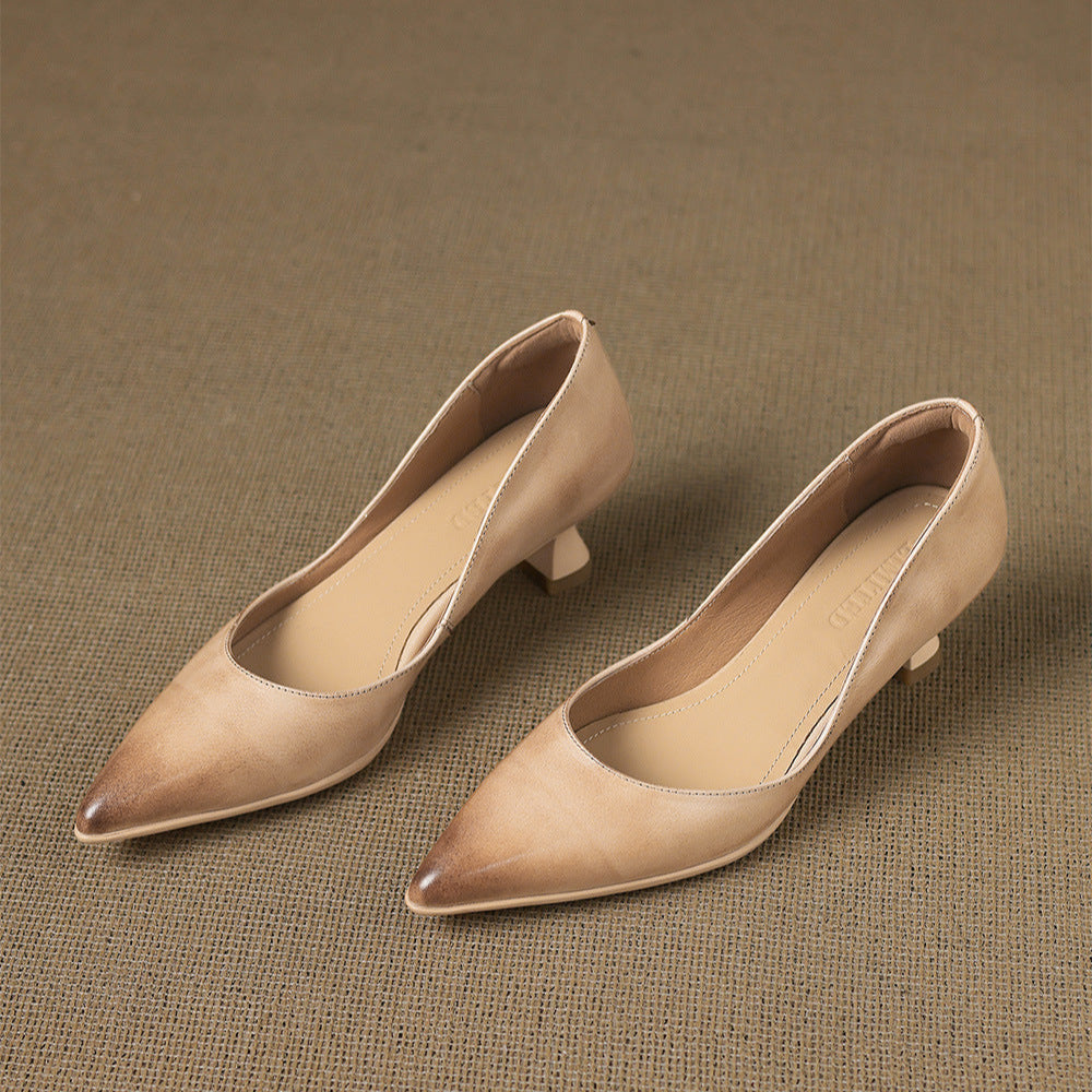 Elaine Genuine Leather Heels