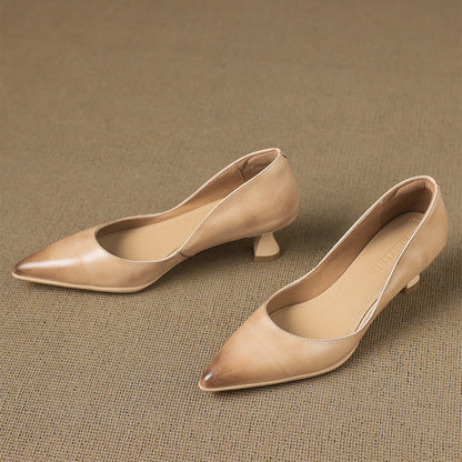 Elaine Genuine Leather Heels