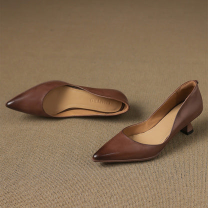 Elaine Genuine Leather Heels