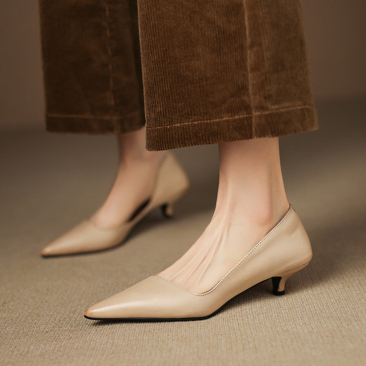 Vivian Genuine Leather Heels