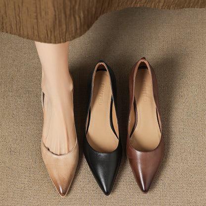 Elaine Genuine Leather Heels