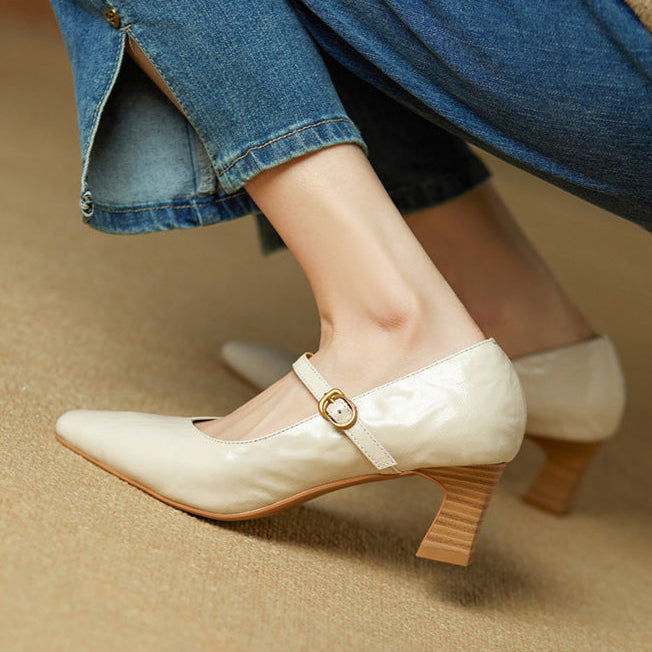 Estelle Genuine Leather Heels