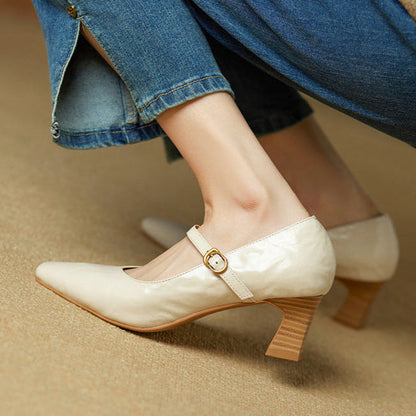 Estelle Genuine Leather Heels