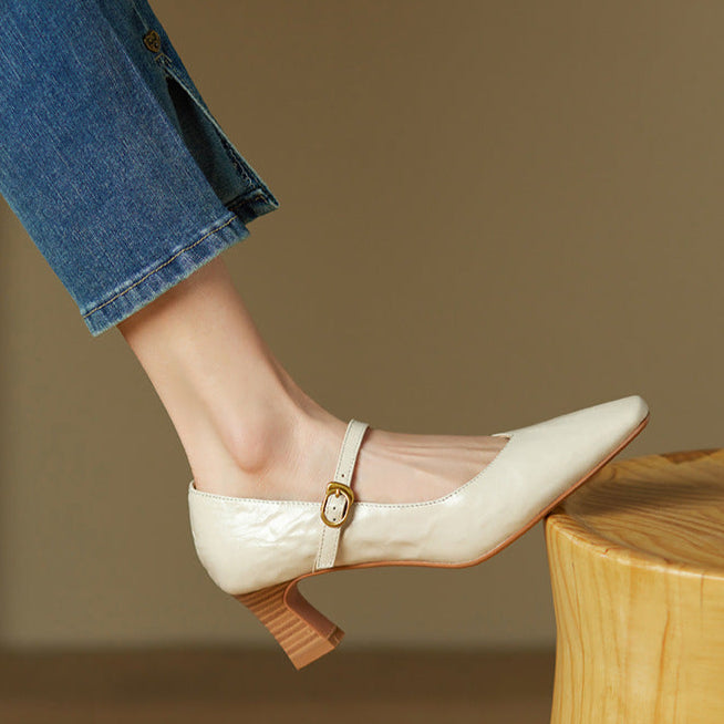 Estelle Genuine Leather Heels