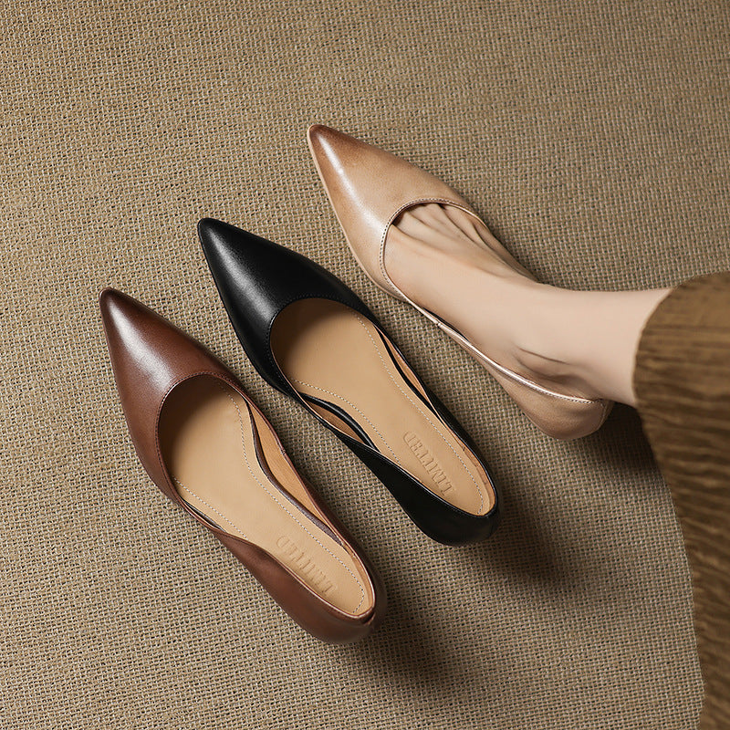 Elaine Genuine Leather Heels