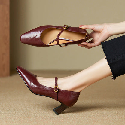 Estelle Genuine Leather Heels