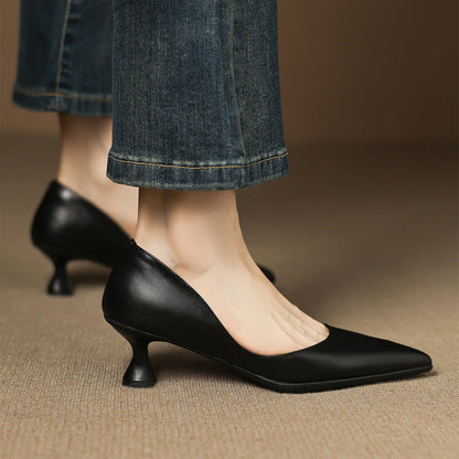 Elaine Genuine Leather Heels