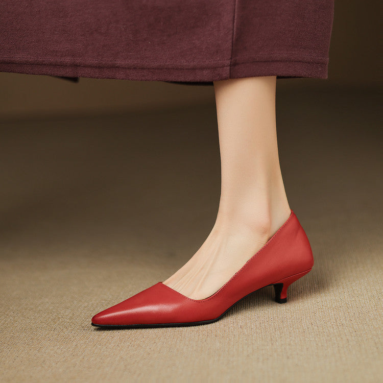 Vivian Genuine Leather Heels