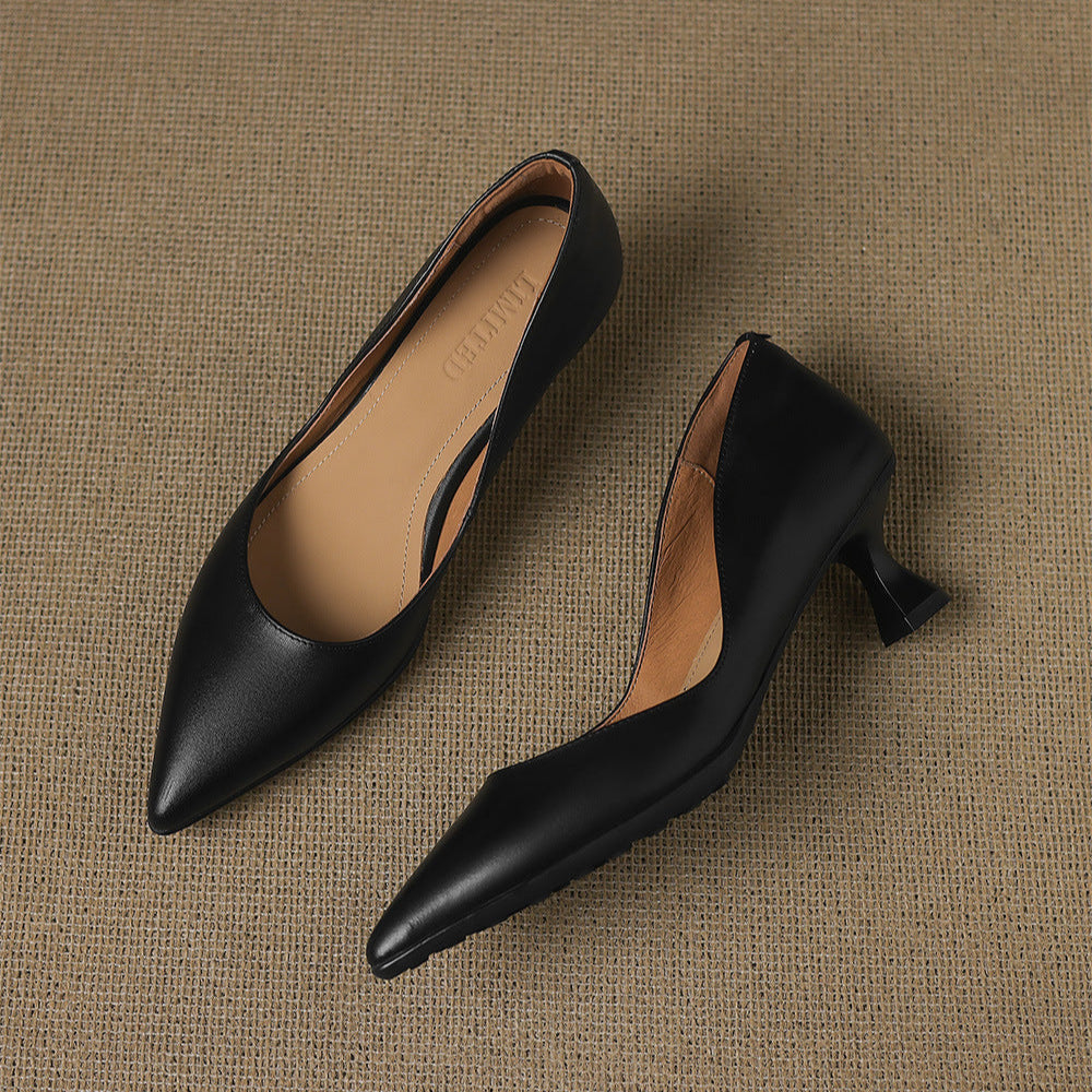 Elaine Genuine Leather Heels