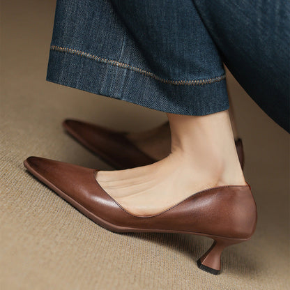 Elaine Genuine Leather Heels