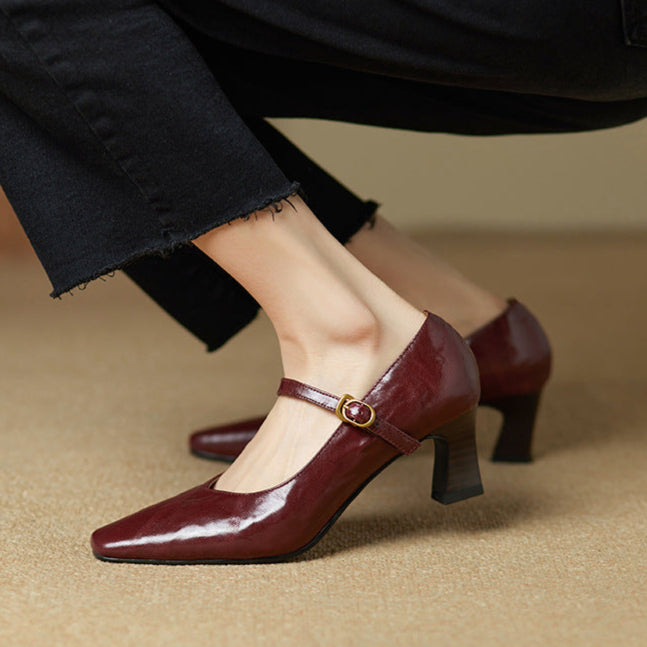 Estelle Genuine Leather Heels