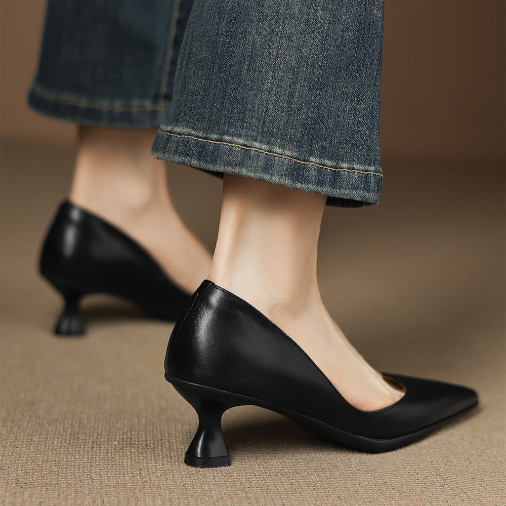 Elaine Genuine Leather Heels