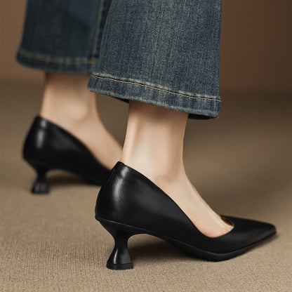 Elaine Genuine Leather Heels