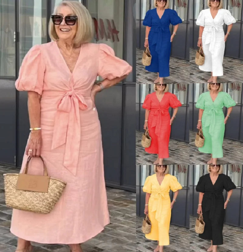 Clare Elegant V-Neck Dress