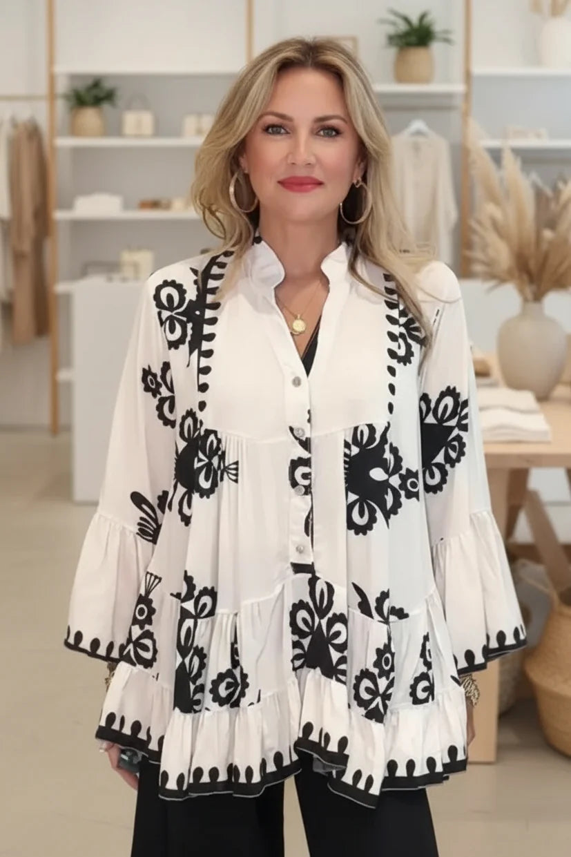 Savannah- coastal boho blouse