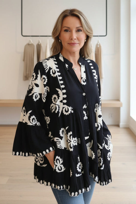 Savannah- coastal boho blouse