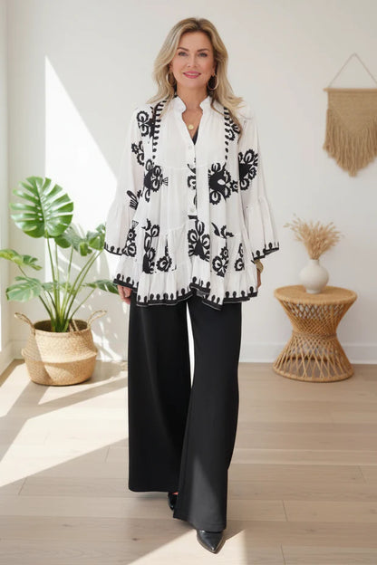 Savannah- coastal boho blouse