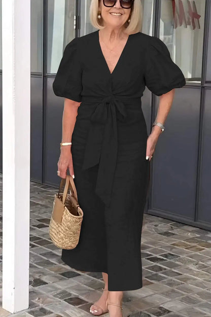 Clare Elegant V-Neck Dress