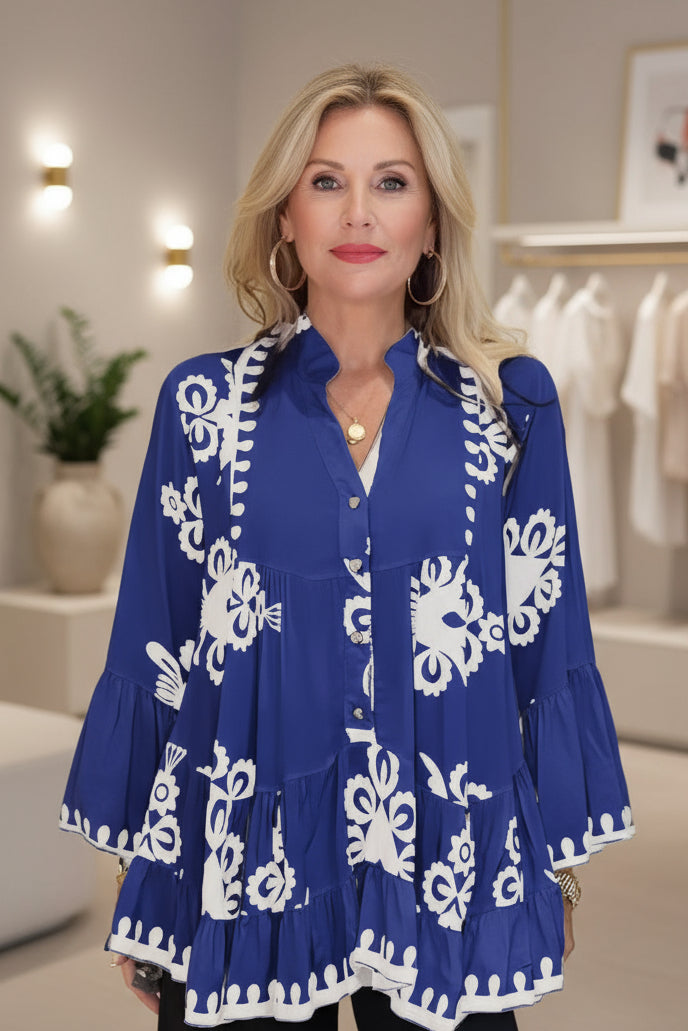 Savannah- coastal boho blouse