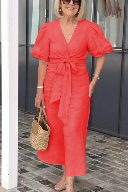 Clare Elegant V-Neck Dress