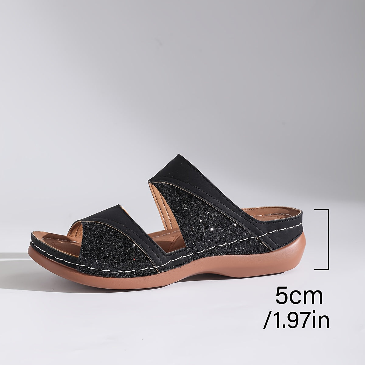 Aurelia Glitter Slide Sandals