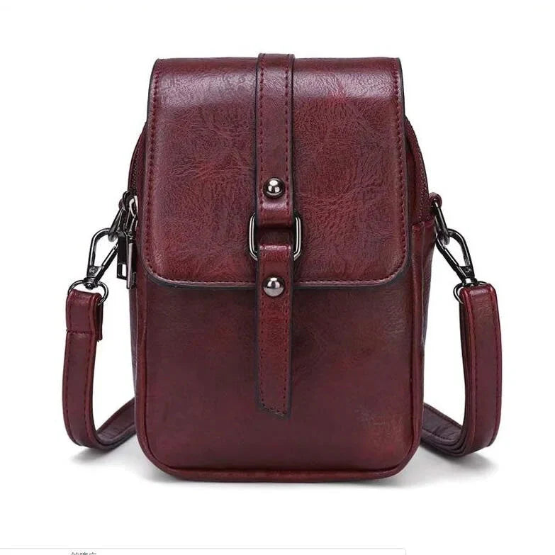 Berry- Soft Leather Shoulder Bag